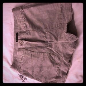 Light grey linen shorts